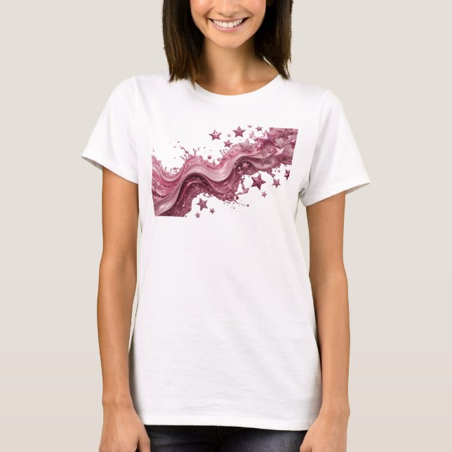 Snappy Pink PINK STARS SPLASH Tee (Front)