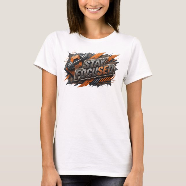 Snappy Pink STAY FOCUSED Tee (Front)