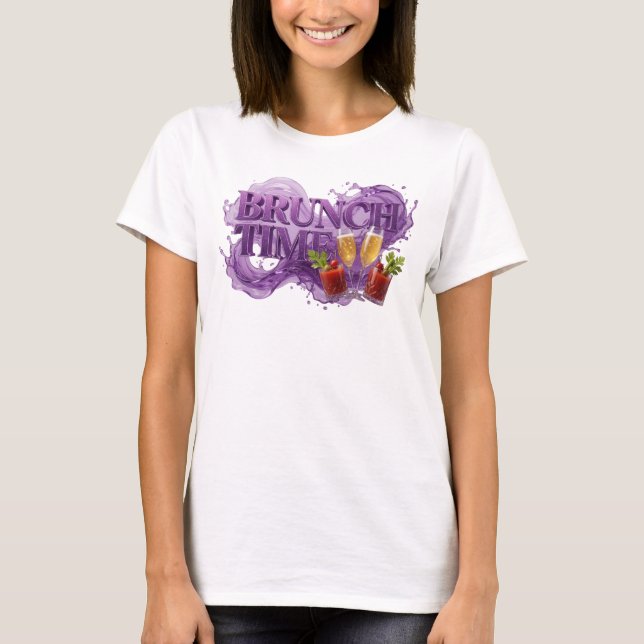 Snappy Purple BRUNCH TIME Statement Tee (Front)