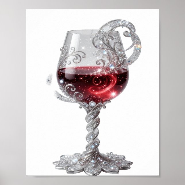 Snappy Silver RED WINE GLASS Poster (Front)