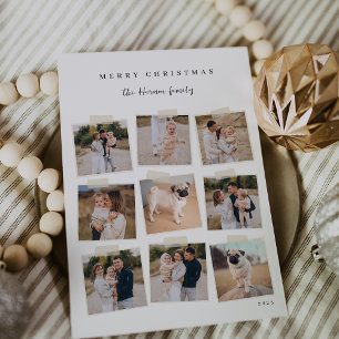 Snapshot 9 Photo Collage Christmas Holiday Card