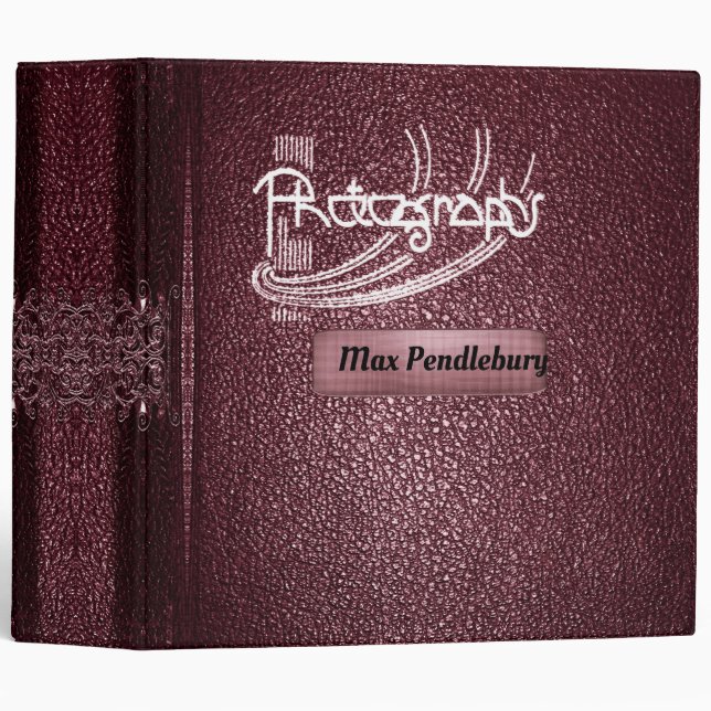 Snapshot Bordeau Vintage Photo Monogram Binder (Front/Spine)