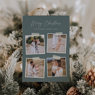 Snapshot Merry Christmas 4 Photo Holiday Card