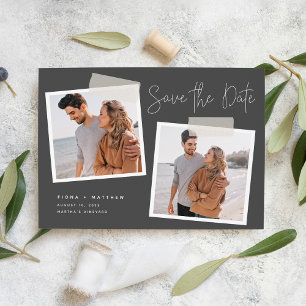 Snapshot   Modern Casual Two Photo Save The Date