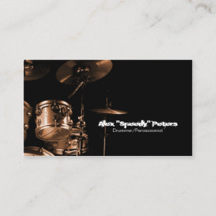 Snare and Tom Brown Drummer Business Card