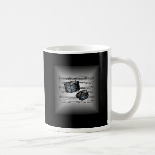 Snare Drum ~ 3-D Sheet Music ~ Silver & Black Back Coffee Mug