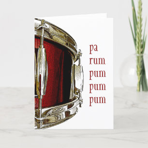 Snare Drum Carte de Noël Drummer Garçon Drumming