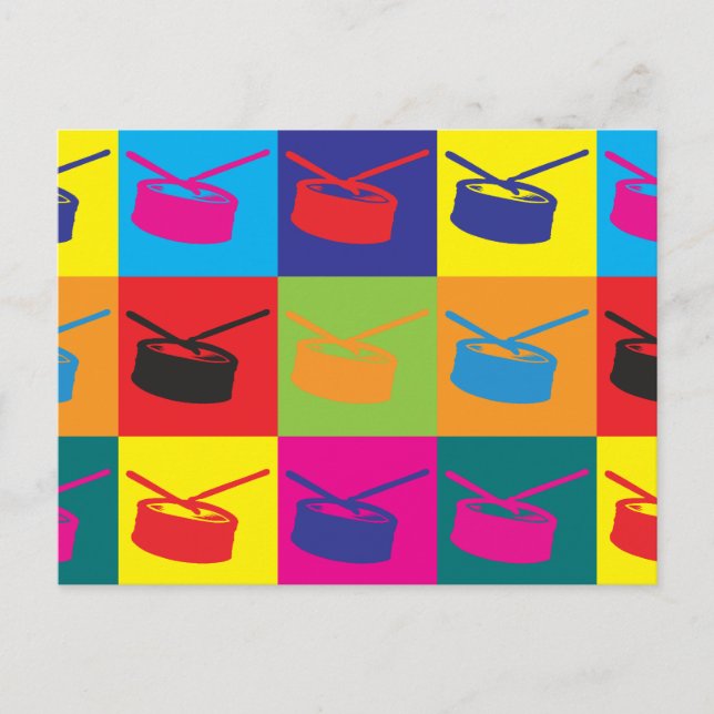 Snare Drum Pop Art Postcard (Front)