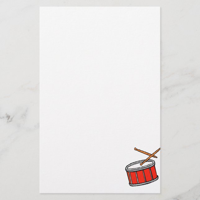 Snare Drum Red Stationery (Front)