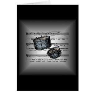 Snare Drums ~ 3-D Sheet Music ~ Silver & Black