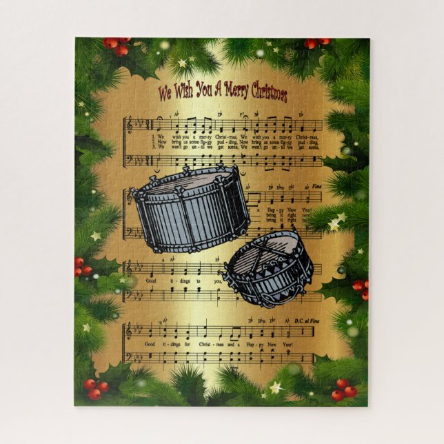 Snare Drums ~ “We Wish You A Merry Christmas” ~ Jigsaw Puzzle (Vertical)