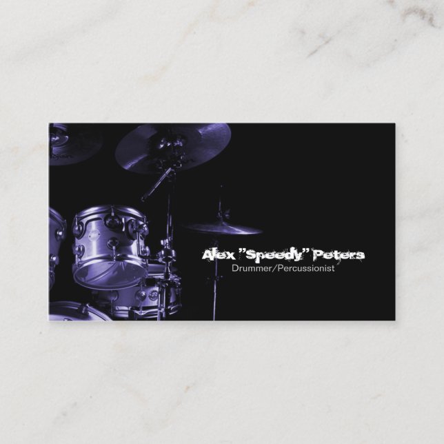 Snare et Tom Violet Drummer Carte de visite (Devant)