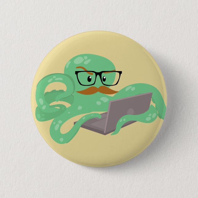 Snarktopus Internet Octopus 2 Inch Round Button (Front)