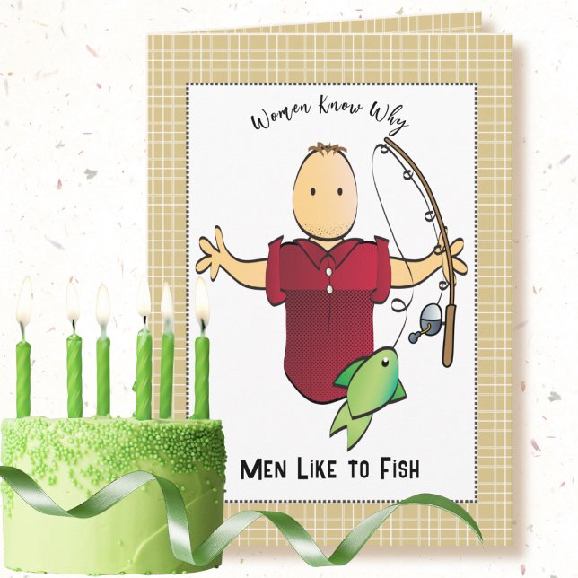 Snarky Fish Male Cartoon Joke Birthday Card (Creator Uploaded)