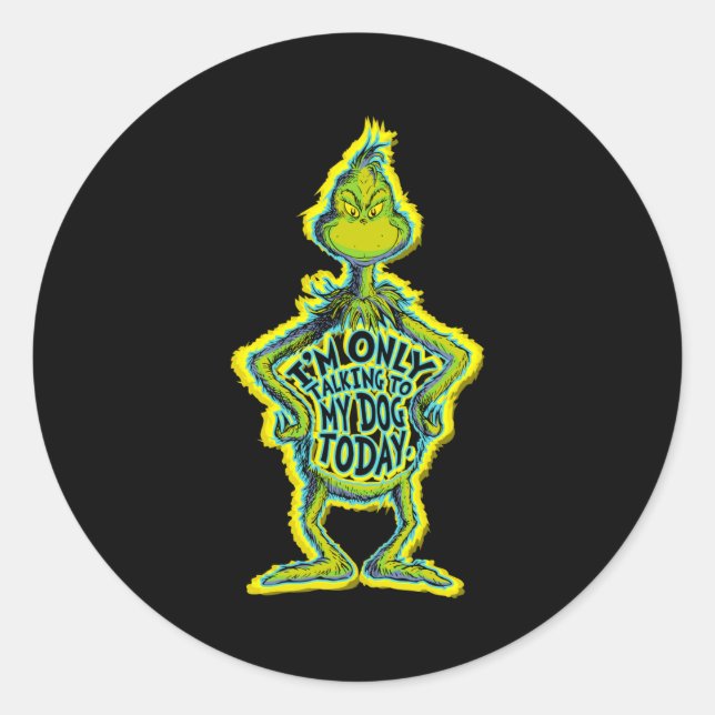 Snarky Funny Im Only Talking To My Dog T  Classic Round Sticker (Front)