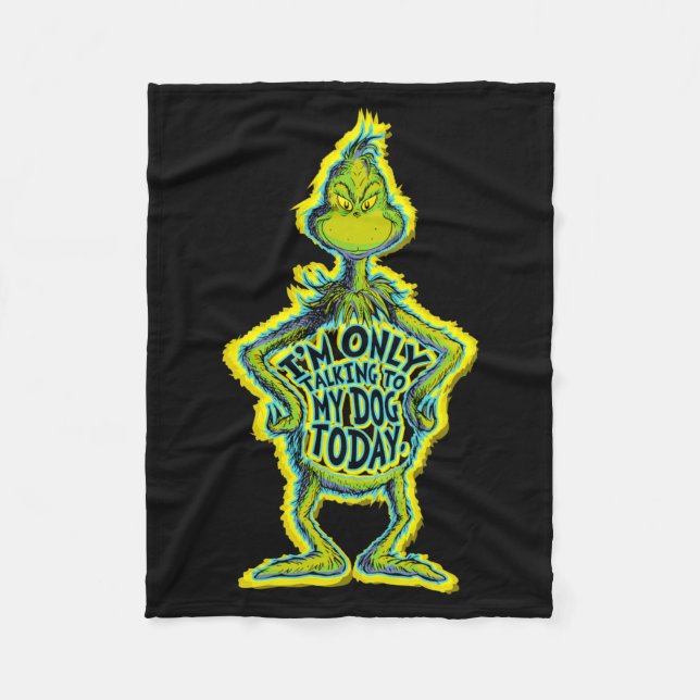 Snarky Funny Im Only Talking To My Dog T  Fleece Blanket (Front)