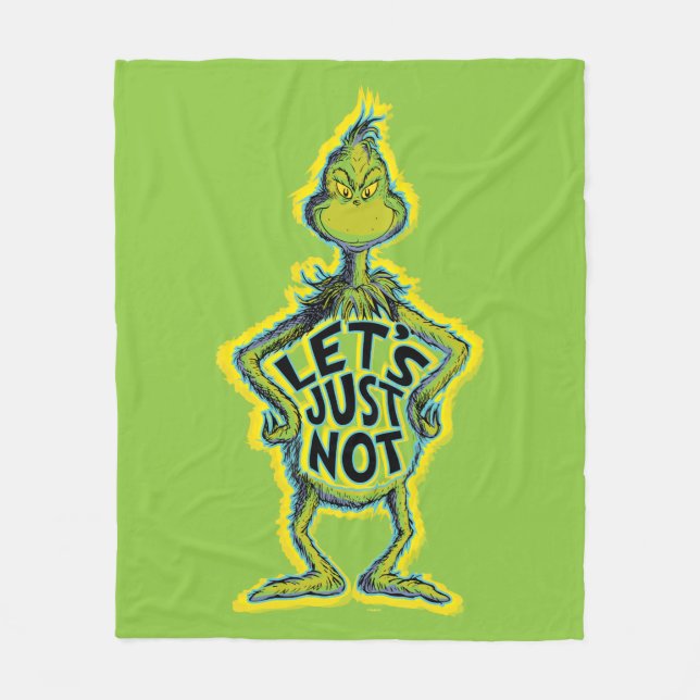 Snarky Grinch | Funny Let's Just Not Quote Fleece Blanket (Front)