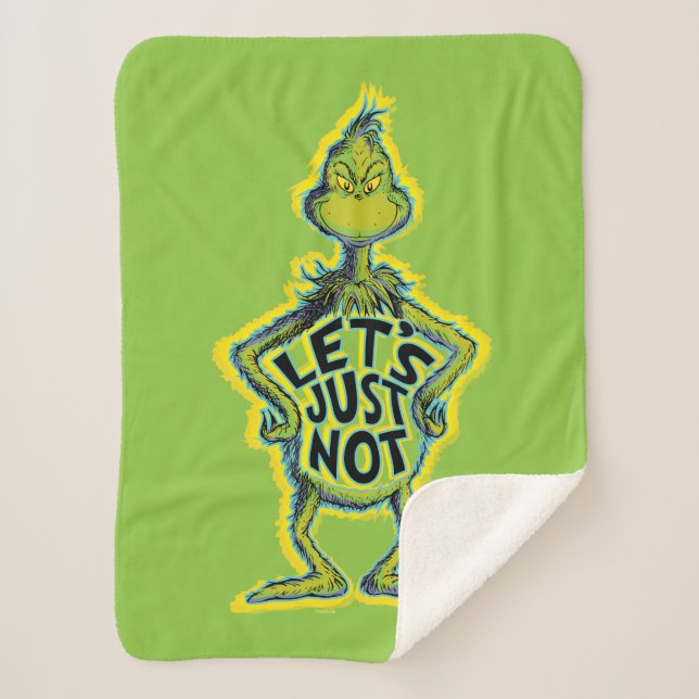 Snarky Grinch | Funny Let's Just Not Quote Sherpa Blanket (Front)