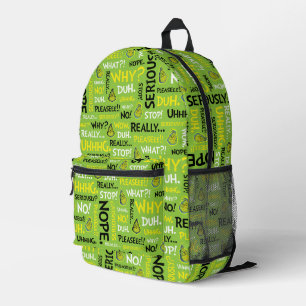 Snarky Grinch   Grinch Snarky Phrase Pattern Printed Backpack