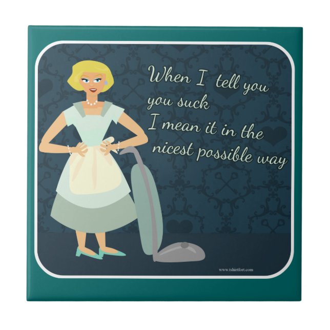 Snarky Vacuum Homemaker Tile (Front)