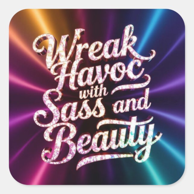 Snarky Wreak Havoc with Sass and Beauty Sticker (Devant)