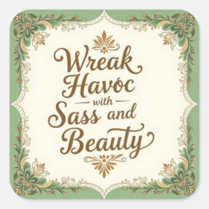 Snarky Wreak Havoc with Sass and Beauty Sticker