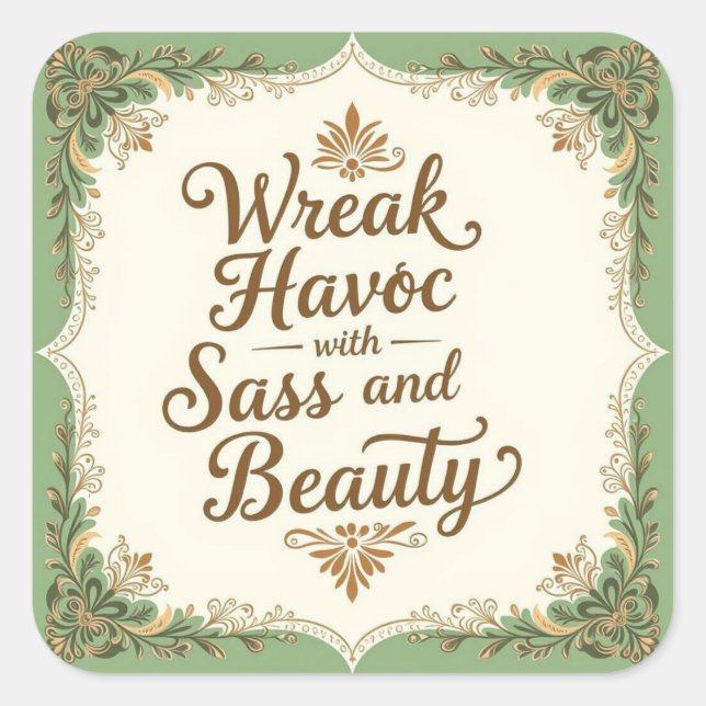 Snarky Wreak Havoc with Sass and Beauty Sticker (Front)