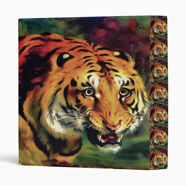 Snarling Tiger Artistic Portrait Binder (Back/Spine)