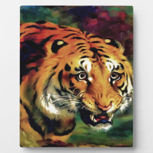 Snarling Tiger Artistic Portrait Plaque