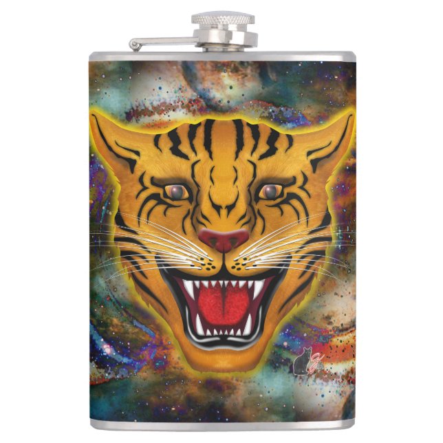 Snarling Tiger Nebula Hip Flask (Front)