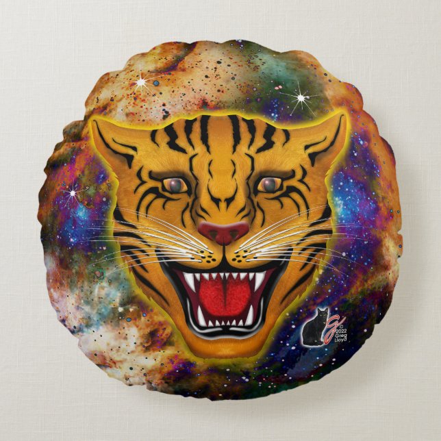 Snarling Tiger Nebula  Round Pillow (Front)