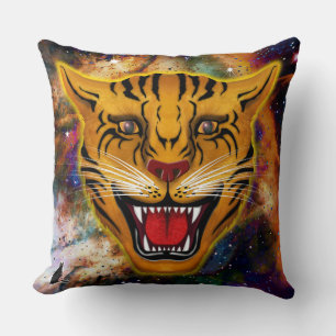 Snarling Tiger Nebula Throw Pillow