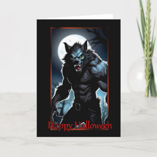 Snarling Werewolf Halloween Card
