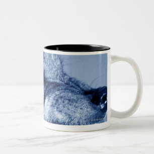 Snarling wolf (Canis Lupus), profile (Digital Two-Tone Coffee Mug