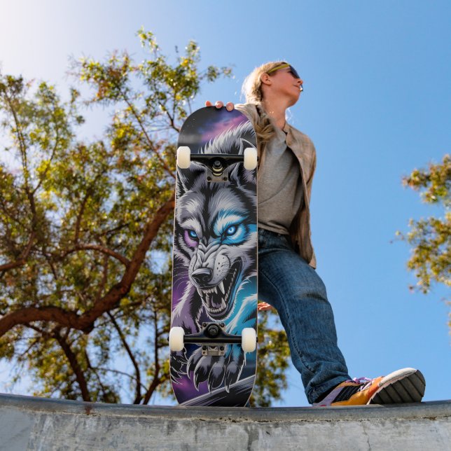  Snarling wolf head Skateboard  (Outdoor 1)