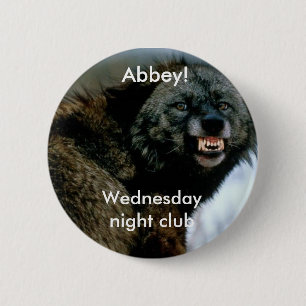 Snarling wolf: Wednesday night club 2 Inch Round Button