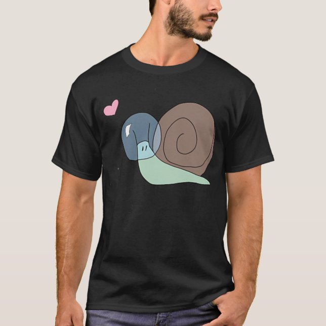 Snastronaut (Snail Astronaut) With Heart T-Shirt (Front)