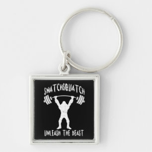 Snatchsquatch, Cartoon Big Foot, Beast, Funny Gym Keychain