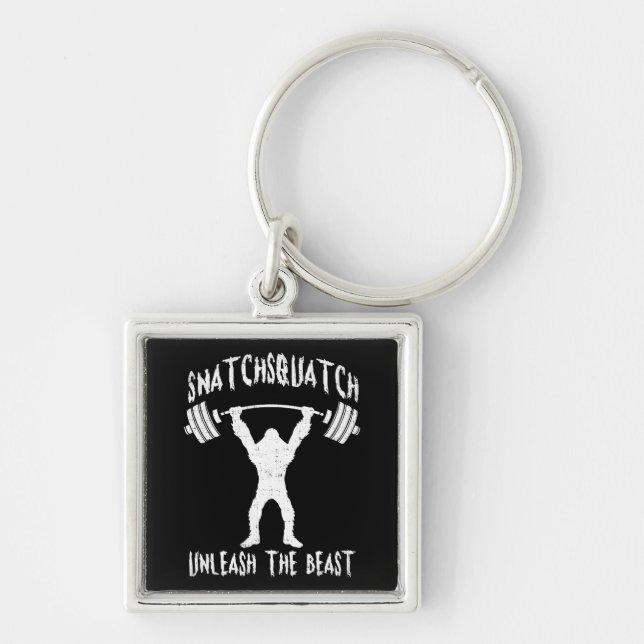 Snatchsquatch, Cartoon Big Foot, Beast, Funny Gym Keychain (Front)
