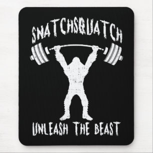 Snatchsquatch, Cartoon Big Foot, Beast, Funny Gym Mouse Pad