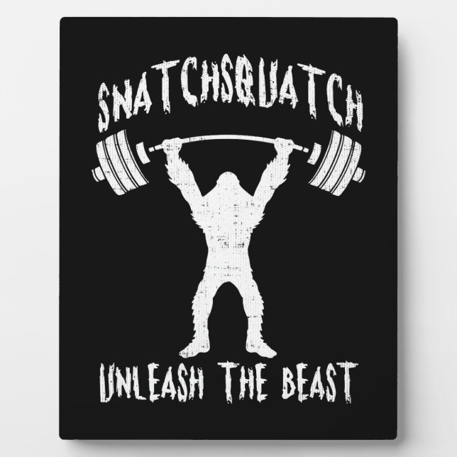 Snatchsquatch, Cartoon Big Foot, Beast, Funny Gym Plaque (Front)
