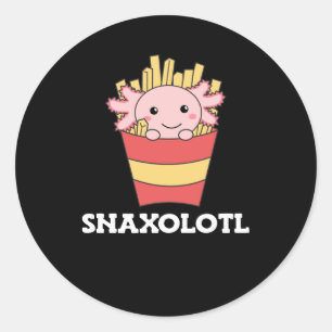 Snaxolotl Axolotl Lover Cute Animals Fries Classic Round Sticker