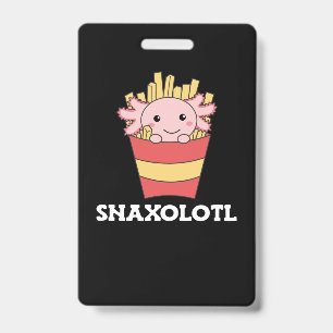 Snaxolotl Axolotl Lover Cute Animals Fries Postcar Badge