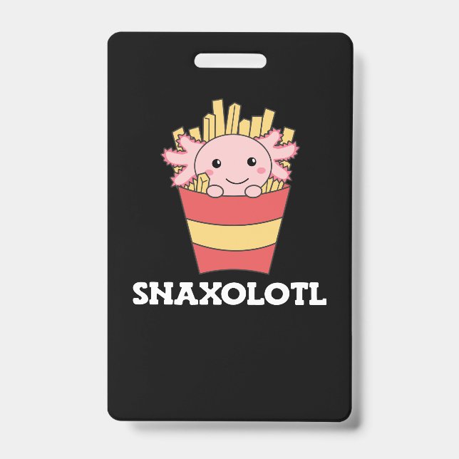 Snaxolotl Axolotl Lover Cute Animals Fries Postcar Badge (Front)