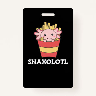 Snaxolotl Axolotl Lover Cute Animals Fries Postcar Badge