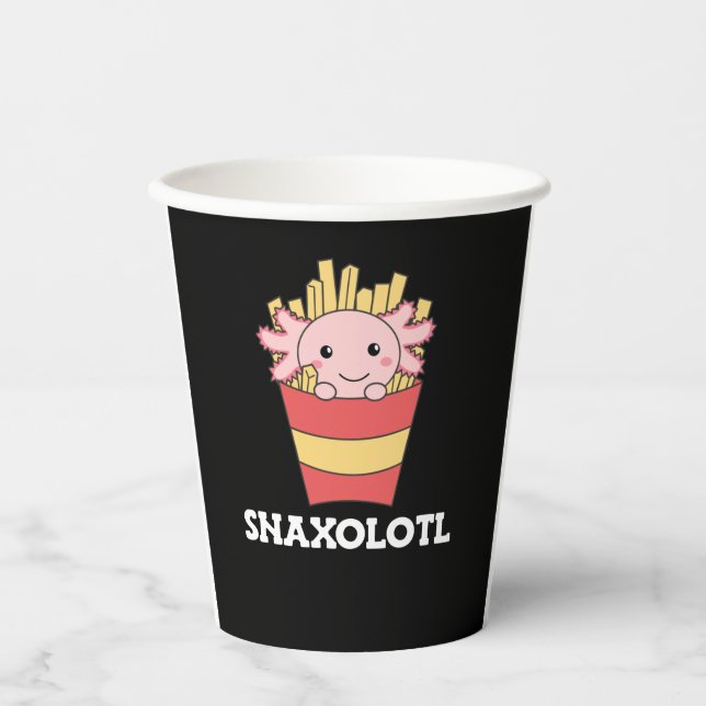 Snaxolotl Axolotl Lover Cute Animals Fries Postcar Paper Cups (Front)