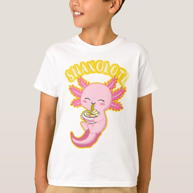 Snaxolotl Cute Axolotl Lover Funny Axolotl Kids T-Shirt (Front)