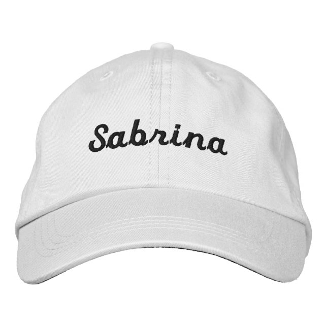 Snazzy Black Letters:  Embroidered Hat (Front)