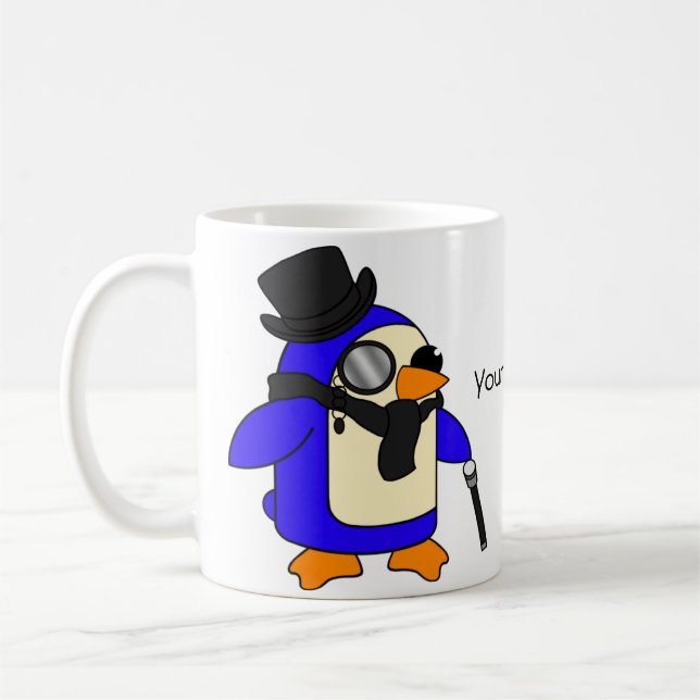 Snazzy Black Penguins Coffee Mug (Left)