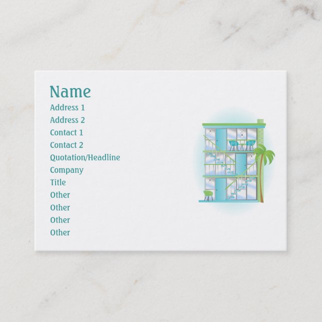 Snazzy Blue Sky Apartments! Business Card (Front)